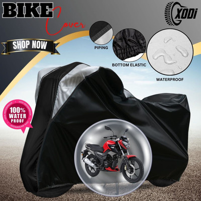 xodi Waterproof Two Wheeler Cover for TVS(Raider, Black, Silver)
