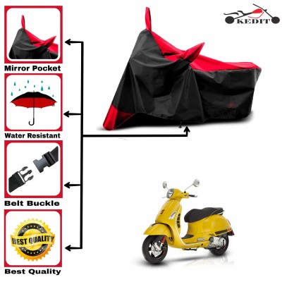 AASHTIK MART Two Wheeler Cover for Vespa(VXL 150 BS6, Red, Black)