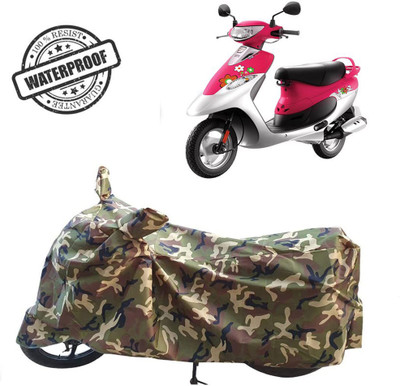 ROYAL AUTO MART Waterproof Two Wheeler Cover for TVS(Scooty Pep Plus, Multicolor)