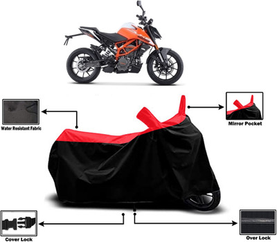 Amexride Two Wheeler Cover for KTM(125 Duke BS6, Red)