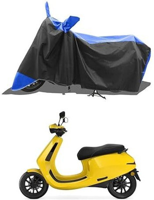 B R Enterprisez Waterproof Two Wheeler Cover for Ola(Scooty, Black, Blue)
