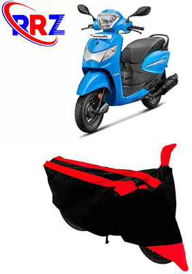 RRZ Waterproof Two Wheeler Cover for Hero(MotoCorp Pleasure Plus, Black, Red)