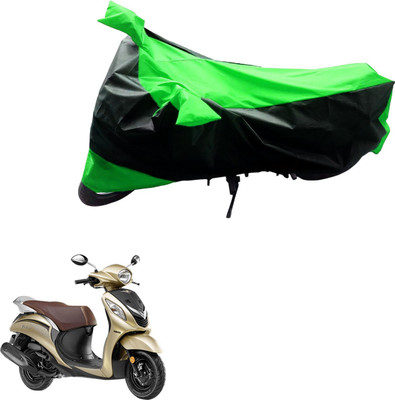 Mdstar Waterproof Two Wheeler Cover for Yamaha(Fascino, Black, Green)