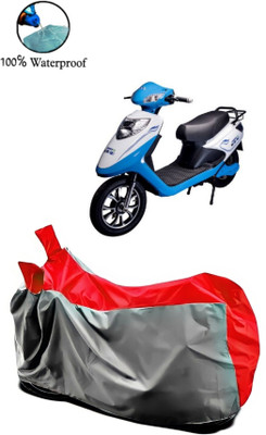 Autofly Waterproof Two Wheeler Cover for Ampere(V 48, Grey, Red)