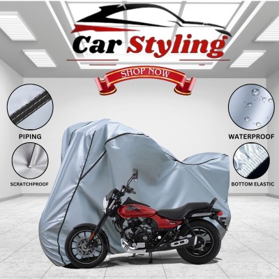 Car Styling Waterproof Two Wheeler Cover for Bajaj(Avenger 160 Street, Silver, Black)