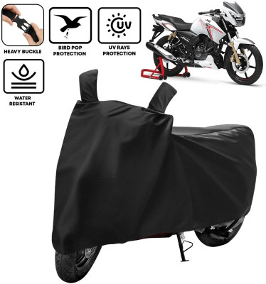 kerwa Two Wheeler Cover for TVS(Apache RTR 180, Black)