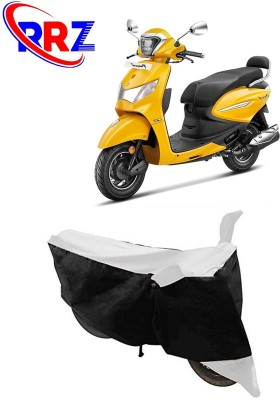 RRZ Waterproof Two Wheeler Cover for Hero(Pleasure+ 110, Black, White)