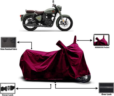 Amexride Two Wheeler Cover for Royal Enfield(Classic 350 Signals, Maroon)