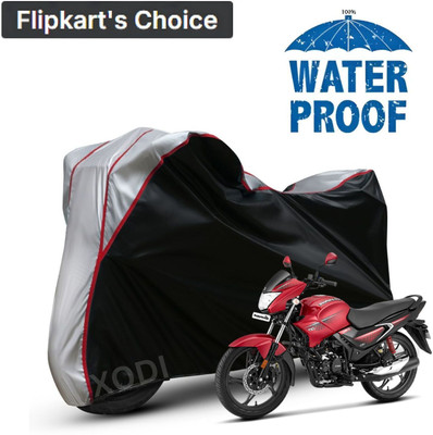 xodi Waterproof Two Wheeler Cover for Hero(Glamour, Silver, Black, Multicolor)