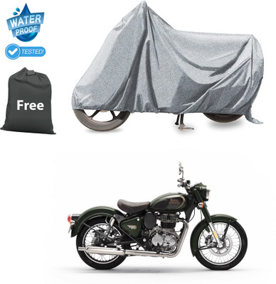 CODOKI Waterproof Two Wheeler Cover for Royal Enfield(Standard 350, Silver)