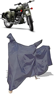 Amexride Two Wheeler Cover for Royal Enfield(Battle, Grey)