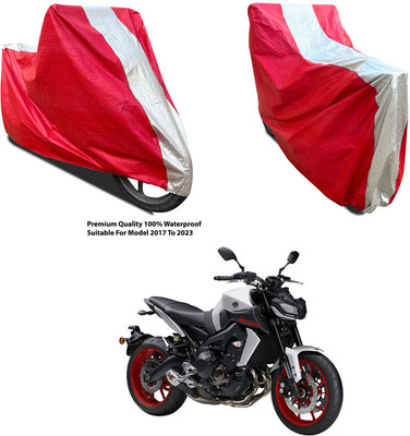 AutoGalaxy Waterproof Two Wheeler Cover for Yamaha(MT 15 New BS6, Silver, Red)