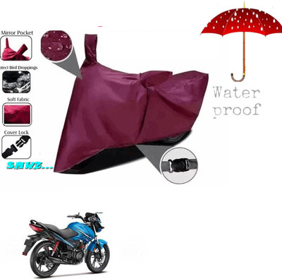 smwzxyu Waterproof Two Wheeler Cover for Hero(Glamour, Maroon)