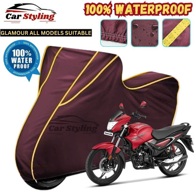 OliverX Waterproof Two Wheeler Cover for Hero(Glamour, Maroon, Yellow)