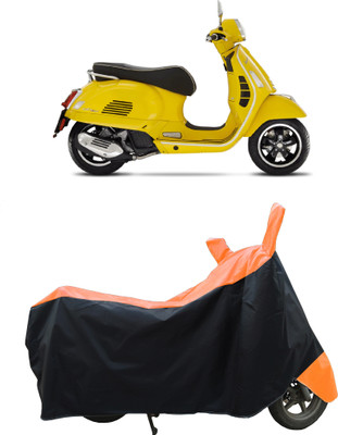 Coxtor Waterproof Two Wheeler Cover for Vespa(GTS Super 125 BS6, Orange, Black)
