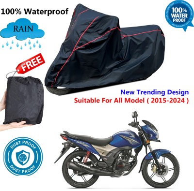 AUTOCAD Waterproof Two Wheeler Cover for Honda(CB Shine SP, Black, Red)