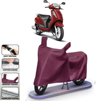 WMIZEXA Waterproof Two Wheeler Cover for Suzuki(Maroon)