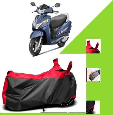 WMIZEXA Two Wheeler Cover for Honda(Activa 125, Black, Red)