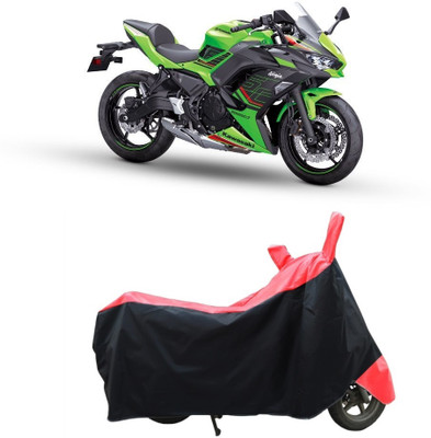 CRONEX Waterproof Two Wheeler Cover for Kawasaki(Ninja 650, Black, Red)