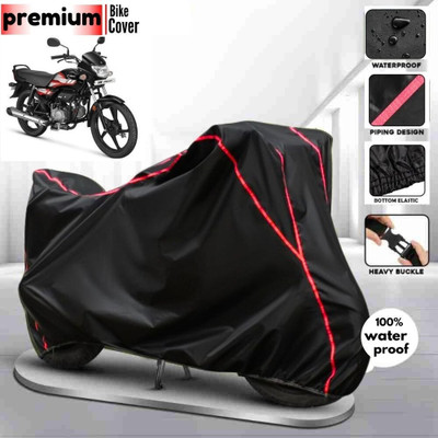 OliverX Waterproof Two Wheeler Cover for Hero(HF Deluxe, Black, Red)