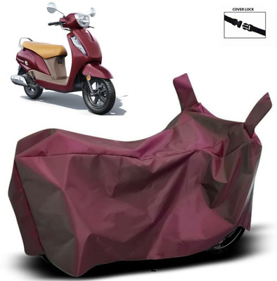 Mdstar Waterproof Two Wheeler Cover for Suzuki(Access, Maroon)