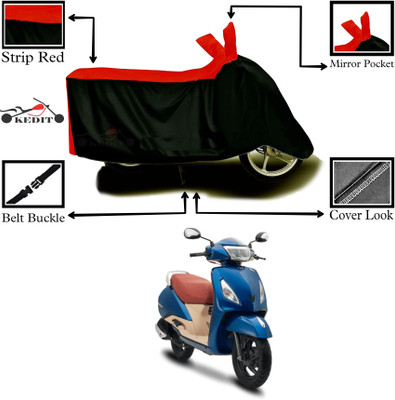 AASHTIK MART Two Wheeler Cover for TVS(Jupiter Grande, Red, Black)