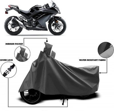 MMSSTAR Waterproof Two Wheeler Cover for Kawasaki(300, Grey)