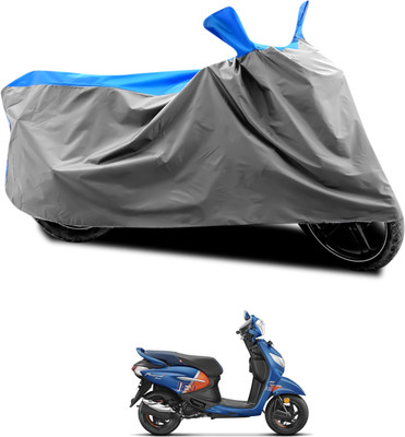 PAGORA Waterproof Two Wheeler Cover for Hero(Pleasure+ 110, Grey, Blue)