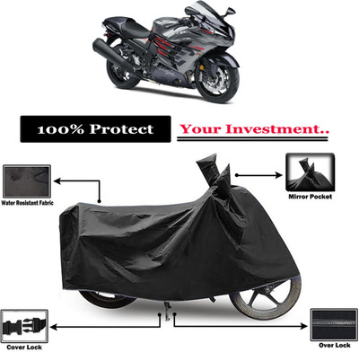 Amexride Two Wheeler Cover for Kawasaki(Ninja ZX-14R, Black)