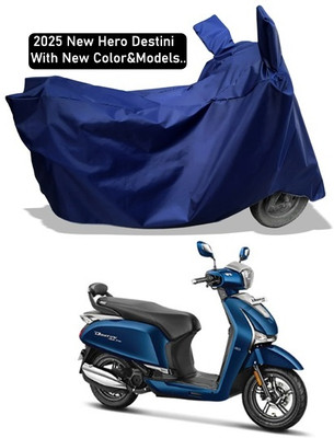 Amexride Two Wheeler Cover for Hero(Destini 125, Blue)