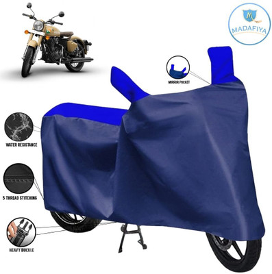 MADAFIYA Waterproof Two Wheeler Cover for Royal Enfield(Classic 350 Signals, Blue, Multicolor)