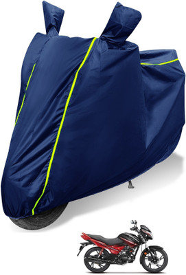 MOCKHE Waterproof Two Wheeler Cover for Hero(Glamour, Blue)