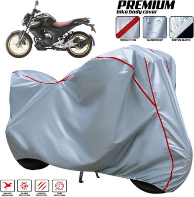 xodi Waterproof Two Wheeler Cover for Yamaha(FZ-S Fi Version 3.0, Silver, Red, Multicolor)