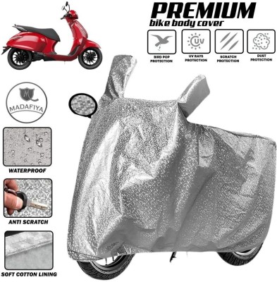 MADAFIYA Two Wheeler Cover for Bajaj(Urbanite Chetak, Silver)