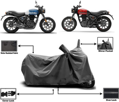 Amexride Two Wheeler Cover for Royal Enfield(Hunter 350, Grey)