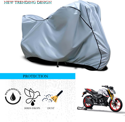 SnehaSales Waterproof Two Wheeler Cover for TVS(Apache RTR 160 4V, Silver)