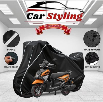 Car Styling Waterproof Two Wheeler Cover for Yamaha(RayZR 125 BS6, Black, White)