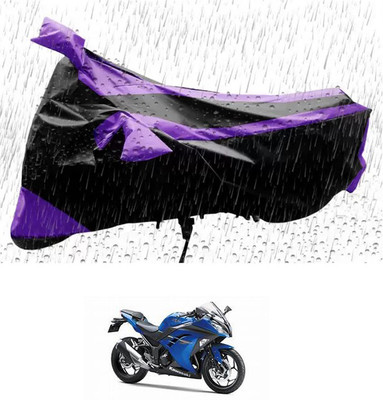 RONISH Waterproof Two Wheeler Cover for Kawasaki(Ninja, Purple, Black)