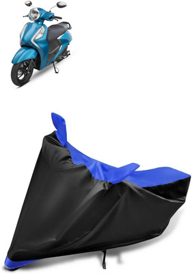 aksmit Two Wheeler Cover for Yamaha(Fascino 125, Black, Blue)
