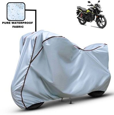 Delphinium Waterproof Two Wheeler Cover for Honda(SP 125, Silver, Black)