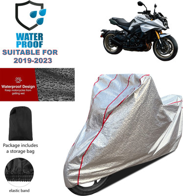 PAGORA Waterproof Two Wheeler Cover for Suzuki(Katana, Silver)