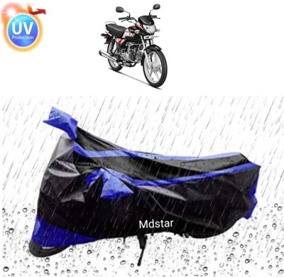 Mdstar Waterproof Two Wheeler Cover for Hero(Road King, Blue, Black)