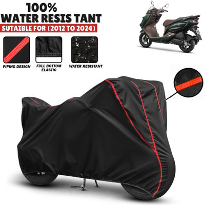Mwiss Waterproof Two Wheeler Cover for Suzuki(Burgman Street 125, Black, Red)