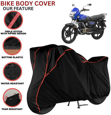 kerwa Waterproof Two Wheeler Cover for TVS(Radeon, Black, Red)