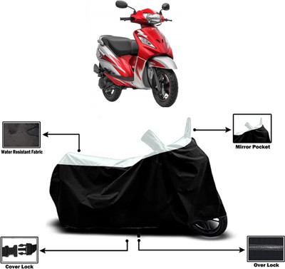Amexride Two Wheeler Cover for TVS(Wego, White)