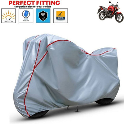 Auto Udaan Waterproof Two Wheeler Cover for Universal For Bike(FZ-S FI, Silver, Red)