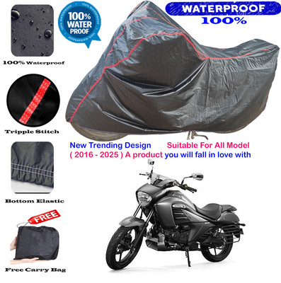 AutoGalaxy Waterproof Two Wheeler Cover for Suzuki(intruder 150, Black, Red)