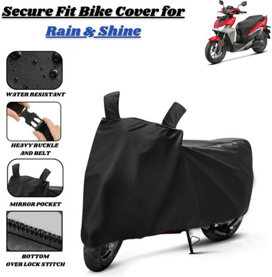Delphinium Waterproof Two Wheeler Cover for Hero Electric(Black)