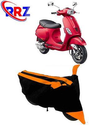 RRZ Waterproof Two Wheeler Cover for Vespa(Vespa SXL 150, Black, Orange)