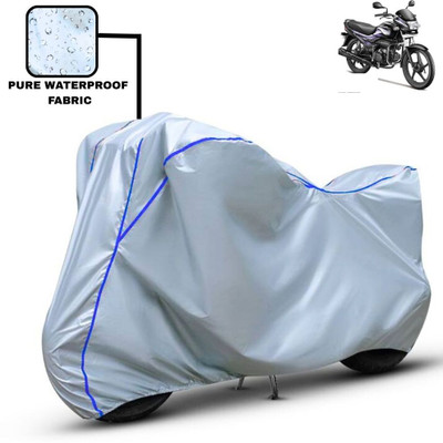Delphinium Waterproof Two Wheeler Cover for Hero(Super Splendor, Silver, Blue)